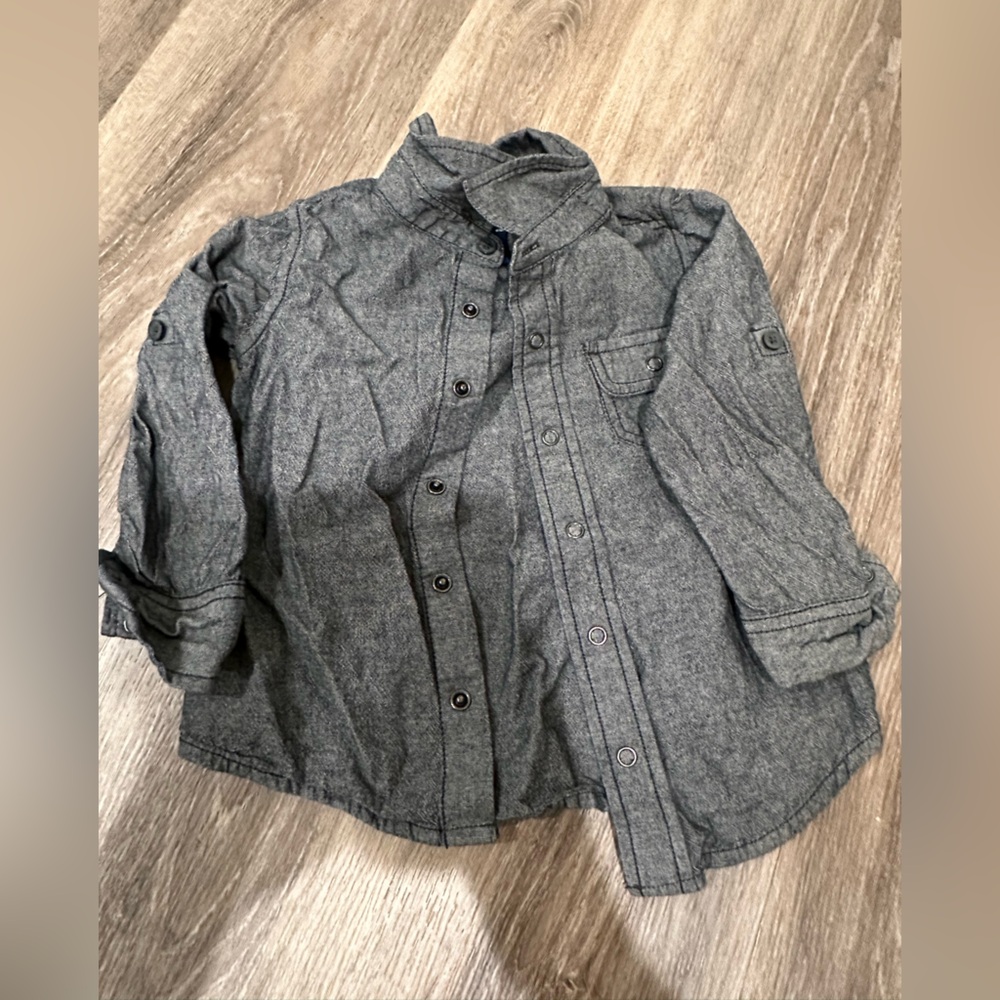 Kids Gray Button-Up Shirt